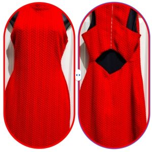 Sugar + Lips Red Sleeveless With Sexy Cut-out on Back Fitted Lined Dress